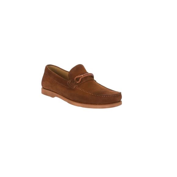 $598 NIB Magnanni Sak\'s Fifth Avenue Collection Brown Suede Boat Shoes Size 12 D